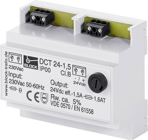 Block DCT 12-1 Ungeregelte Gleichstromversorgung 12 V/DC 1A 12W in Weiß - Bild 1