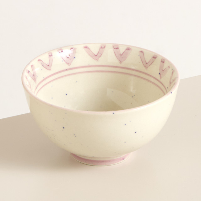 BLUME2000 Müsli-Schale aus Steingut in Pink und Weiß - Bild 1