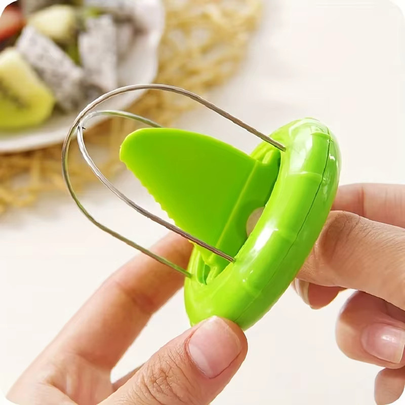Kiwi Schäler und Slicer aus Edelstahl und Kunststoff in Grün - Bild 2
