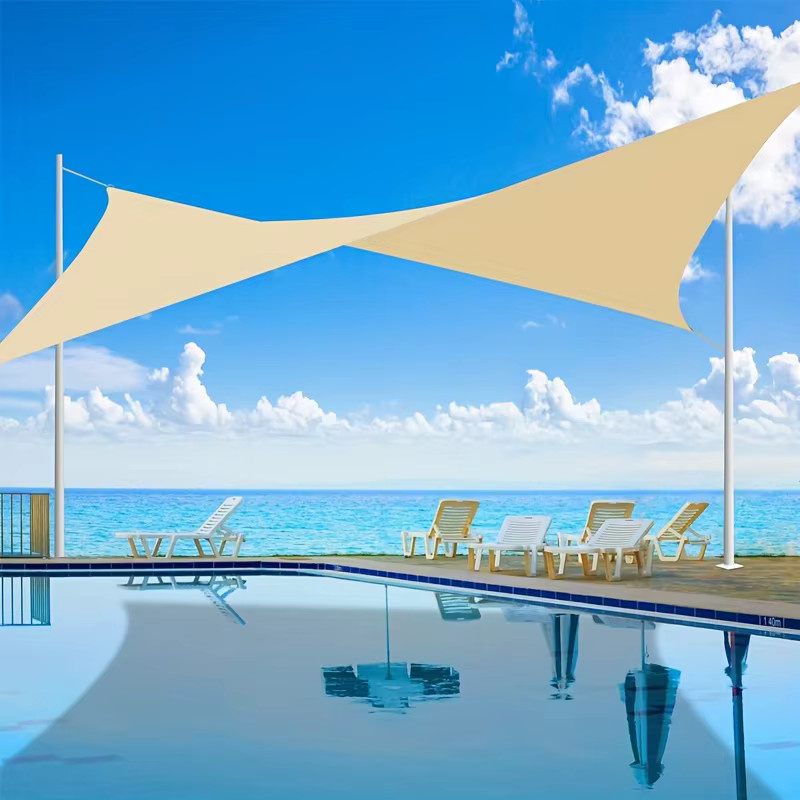 Wasserdichtes Outdoor-Sonnenschutzsegel aus Polyester in Grau - Bild 2