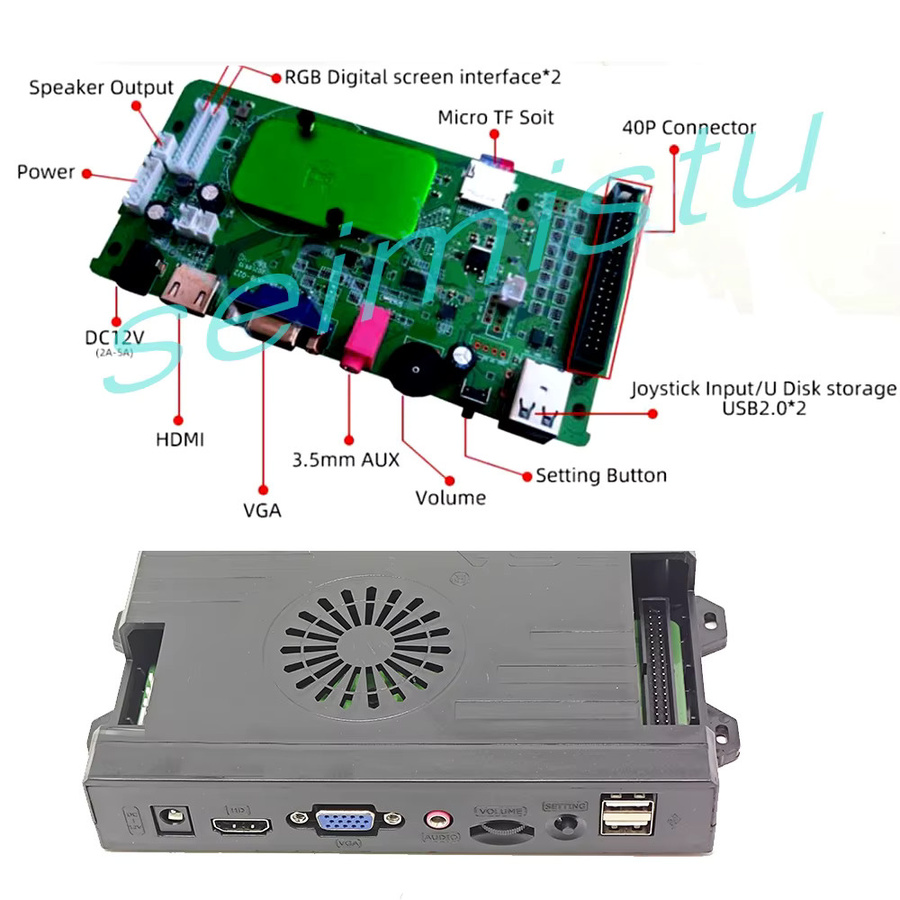 Seimistu Pandora Saga Box DX Arcade Kit mit 26800 Spielen, 8-Wege-Joystick und Mame 5 Pin Buttons für 4 Spieler, Schwarz/Weiß - Bild 3