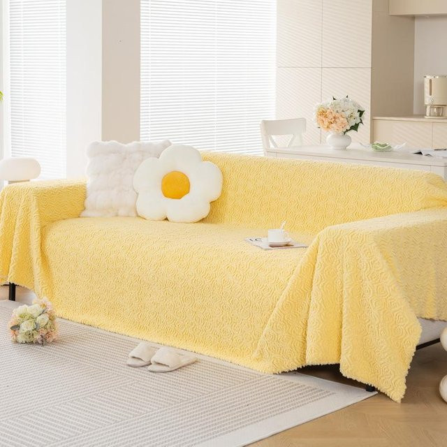 Dreidimensionaler Rose Plüsch Sofabezug aus Samt mit floralem Design, B/B: 180 x 130 cm - Bild 1
