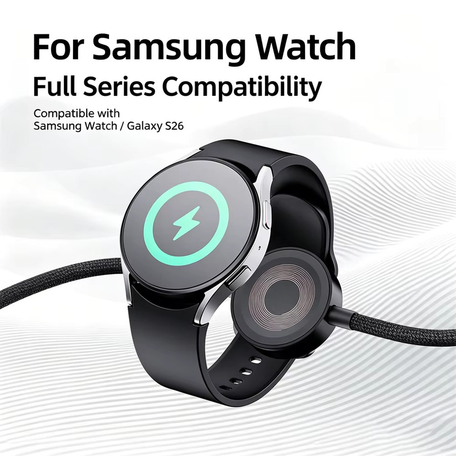 Bonola Uhren-Ladekabel, Typ C zu C, 1,2m, Schwarz, Samsung Galaxy Watch Ultra 8/7/6 - Bild 1