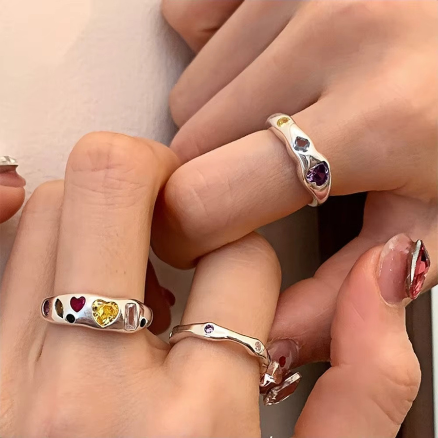 Ring Silber, Zirkon, Damen, verstellbar - Bild 2