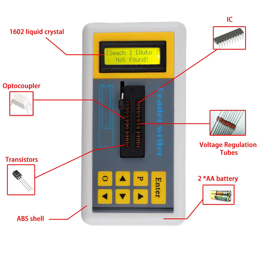 Aideepen Integrierter Schaltkreis-IC-Tester mit LCD-Digitalanzeige für PNP, NPN und Transistoren in Blau - Bild 3