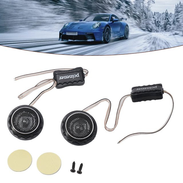 T280 Auto High Fidelity Stereo Lautsprecher Set, 2 Stück Dome Hochtöner in Schwarz, 12V 140W mit Hochfrequenz Kondensator - Bild 1