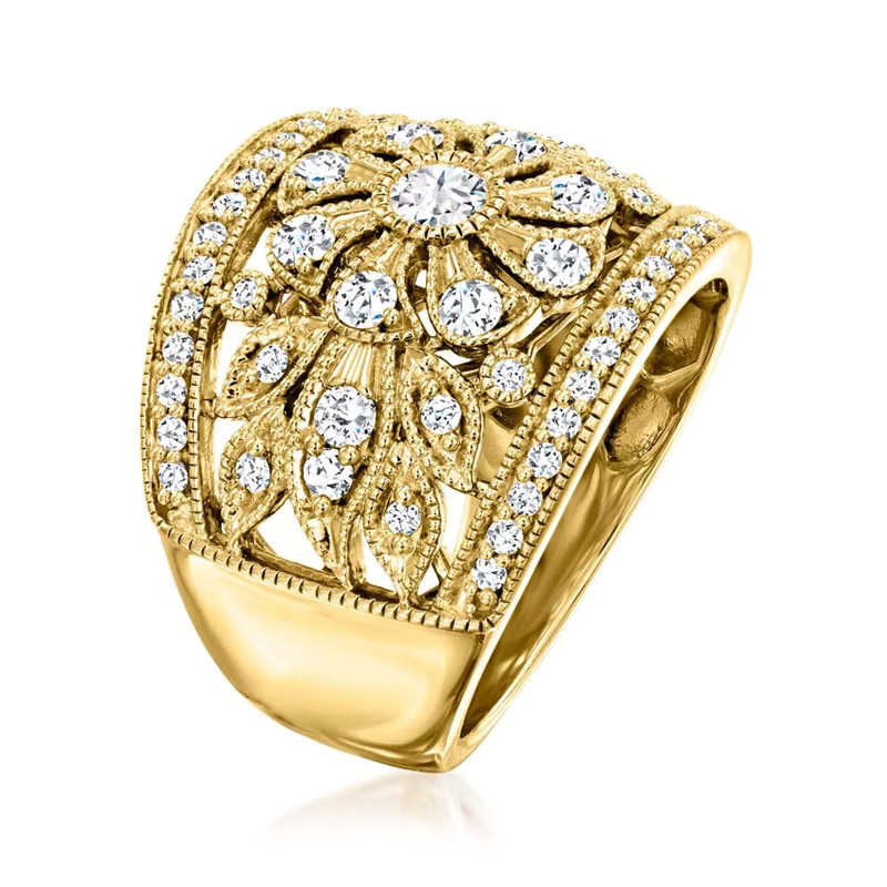 YoYo Blumen-Hohlbandringe, Gold, Zirkonia, Damen - Bild 3