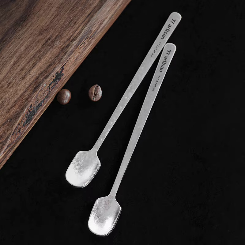 Tiartisan 2er-Set Titan-Löffel in Silber, ultraleichtes Camping-Geschirr für Kaffee, Tee, Dessert und Eiscreme - Bild 4
