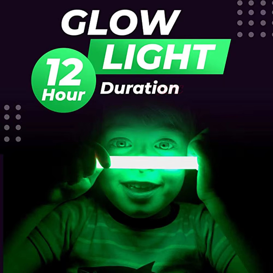 YTYIN Leuchtstäbe Set 10 Stück, bunt und grün, chemisch fluoreszierend für Party, Camping und Notfall, Länge: 15,24 cm - Bild 3