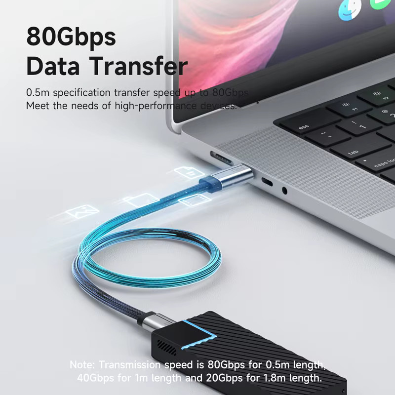 Hagibis USB C auf USB C Kabel USB4 mit 80 Gbit/s und 240 W Schnellladefunktion für Thunderbolt 4/5 und iPhone 17 sowie Laptops - Bild 5