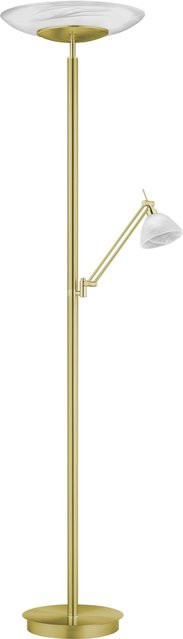 HELL Findus 60483 LED-Deckenfluter mit Leselicht in Messing matt, dimmbar und verstellbar - Bild 1