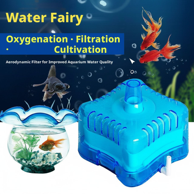 Wasserfee Mini Biochemischer Aquariumfilter in Grün mit Anti-Air-Lift und dynamischer Wasseraufbereitung - Bild 1