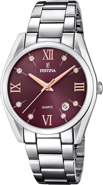 Festina Damenuhr Boyfriend Collection, Quarz, Edelstahl, 37 mm, Violett - Bild 1
