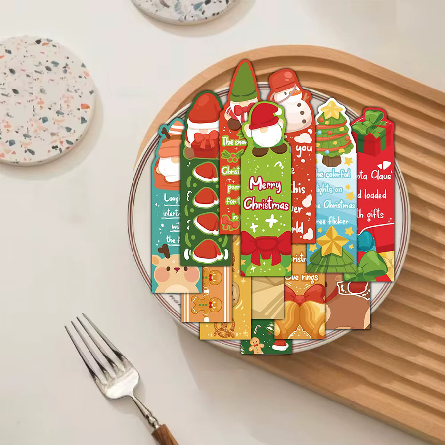 30 Stück Weihnachts-Lesezeichen im Festival-Stil, bunt, aus Papier, ideale Belohnung für Lehrer oder als ästhetisches Geschenk - Bild 2