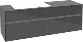 Villeroy & Boch Waschtischunterschrank Collaro in Grau Hochglanz mit integrierter LED-Beleuchtung und Innenschubladen, B/T/H: 160 x 54,8 x 50 cm - Bild 1