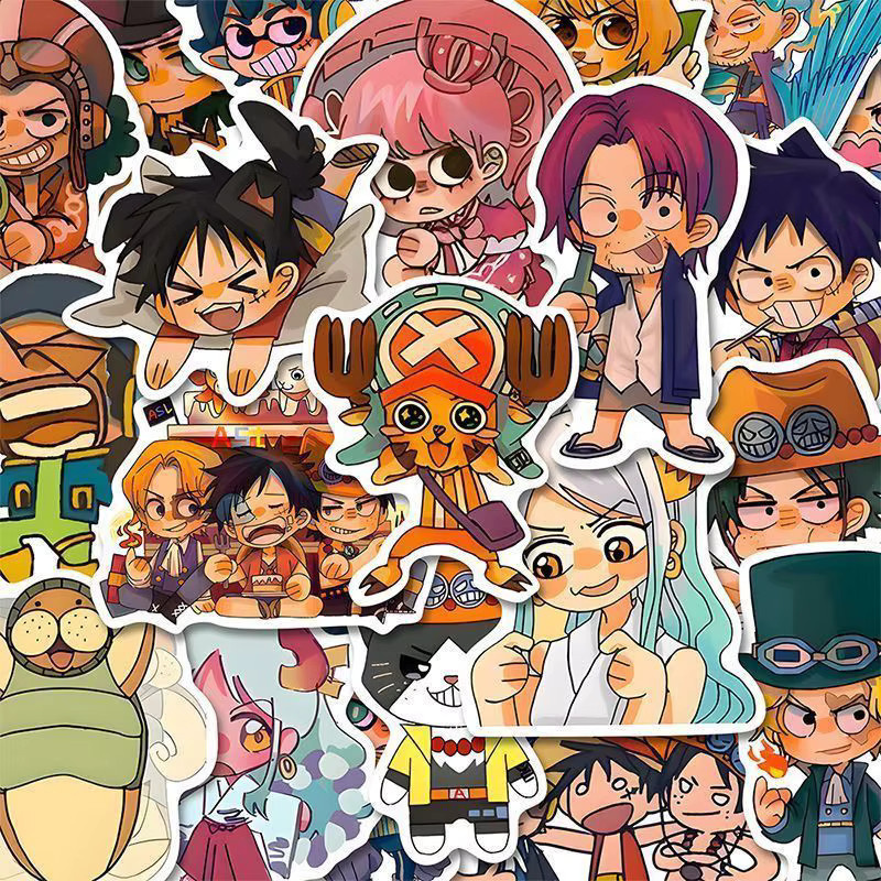 Bandai One Piece Anime Aufkleber Set mit 156 Chibi Cartoon Emojis in Multicolour für Journaling und Dekoration - Bild 1