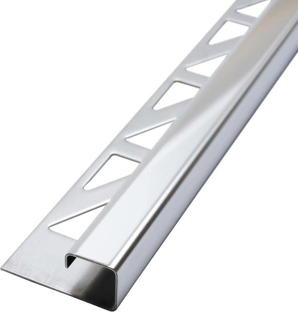 Dalsys Eckprofil Fliesenschiene aus Edelstahl poliert in Silber, Länge: 2,5 m, Höhe: 10 mm - Bild 1
