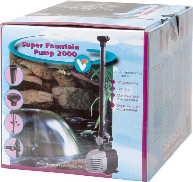 VT Teichpumpe Super Fountain mit Fontäne, 2000 Liter/Stunde - Bild 1