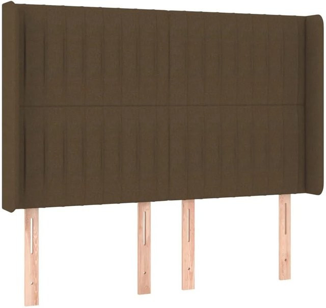 vidaXL Kopfteil mit Ohren Dunkelbraun Stoff B: 147 cm, T: 16 cm, H: 118 cm - Bild 1