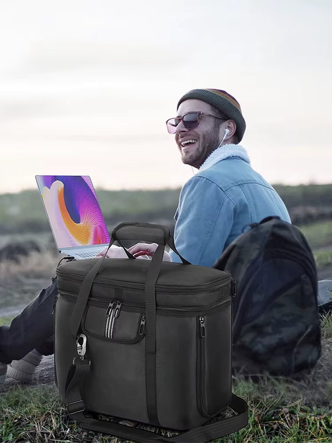 VODOOL Tragetasche für Ecoflow Delta 3 Plus, staubdichte und sturzsichere Aufbewahrungstasche mit Schultergurt und Griff, Schwarz - Bild 5
