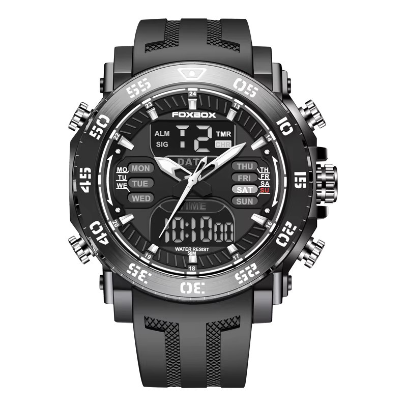 LIGE Armbanduhr, Digitaluhr, Quarz, Gold, Silikon, Herren - Bild 5