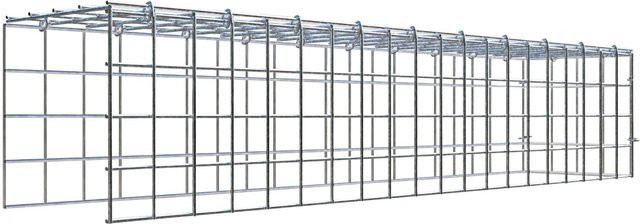 Gabiona C-Ring Anbaukorb Typ 4 in Silbergrau, Maschenweite 5 x 5 cm, B/T/H: 20 x 100 x 20 cm - Bild 1