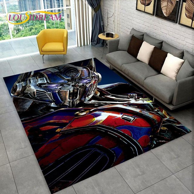 ChenYing01 3D Transformers Autobots Kinderteppich, rutschfest und waschbar, B/L: 120 x 160 cm - Bild 1