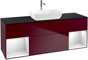 V&B Waschtischunterschrank Finion mit Wandbeleuchtung, Farbe Weiß lackiert, Breite: 160 cm, Tiefe: 50,1 cm - Bild 1