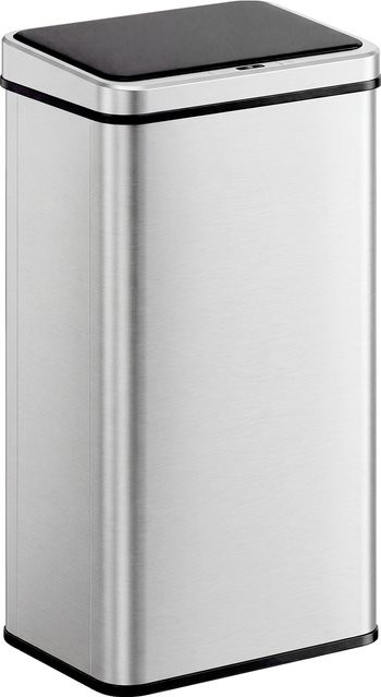 HOMCOM Sensor Mülleimer 50L aus Edelstahl in Silber mit Soft-Close-Deckel und Bewegungssensor, fingerabdrucksicherer Abfallbehälter mit herausnehmbarem Inneneimer - Bild 1