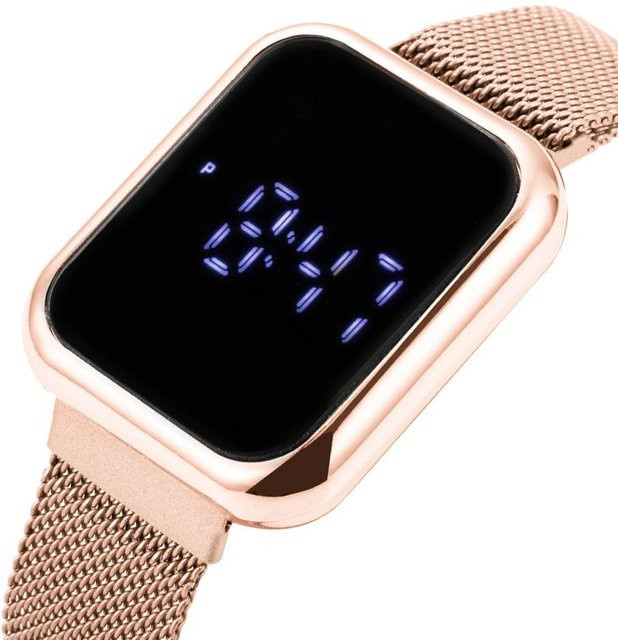 Digitaluhr, Kunststoff, beige, Unisex - Bild 1