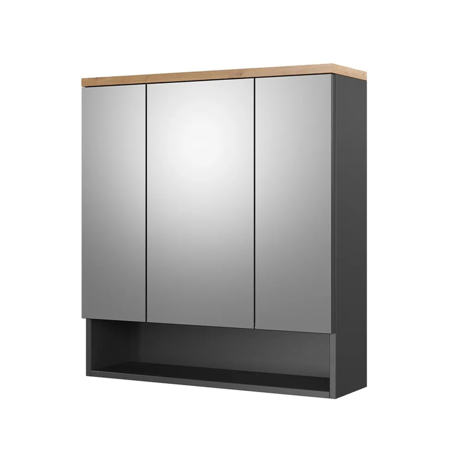 Vicco Spiegelschrank Eden Badezimmer Anthrazit mit 3 Türen B: 70 cm, H: 77,5 cm - Bild 3