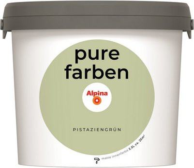 Alpina Wandfarbe Pure Farben Pistaziengrün, matt, 2,5 l - Bild 1