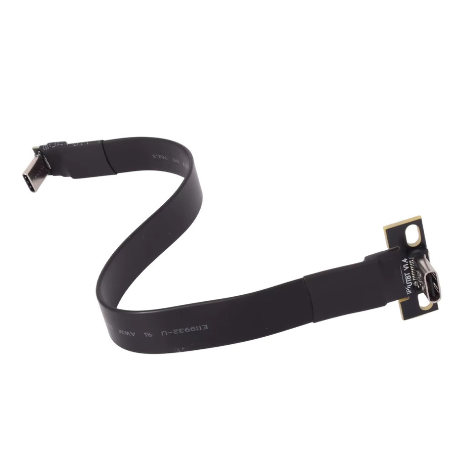 ADT-Link Internes 20-poliges USB 3.2 Typ C Gen 2 Flachbandkabel in Schwarz mit 90-Grad-Winkel für Datenübertragung und Laden - Bild 2
