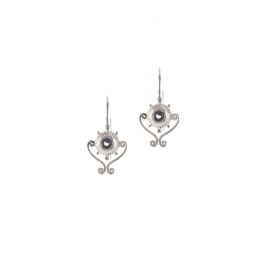 Ohrringe 925 Silber, Zirkonia, anthrazit, Damen - Bild 1