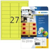 HERMA Neonetikett Universal Gelb aus Papier, Breite: 63,5 mm, Höhe: 29,6 mm - Bild 1