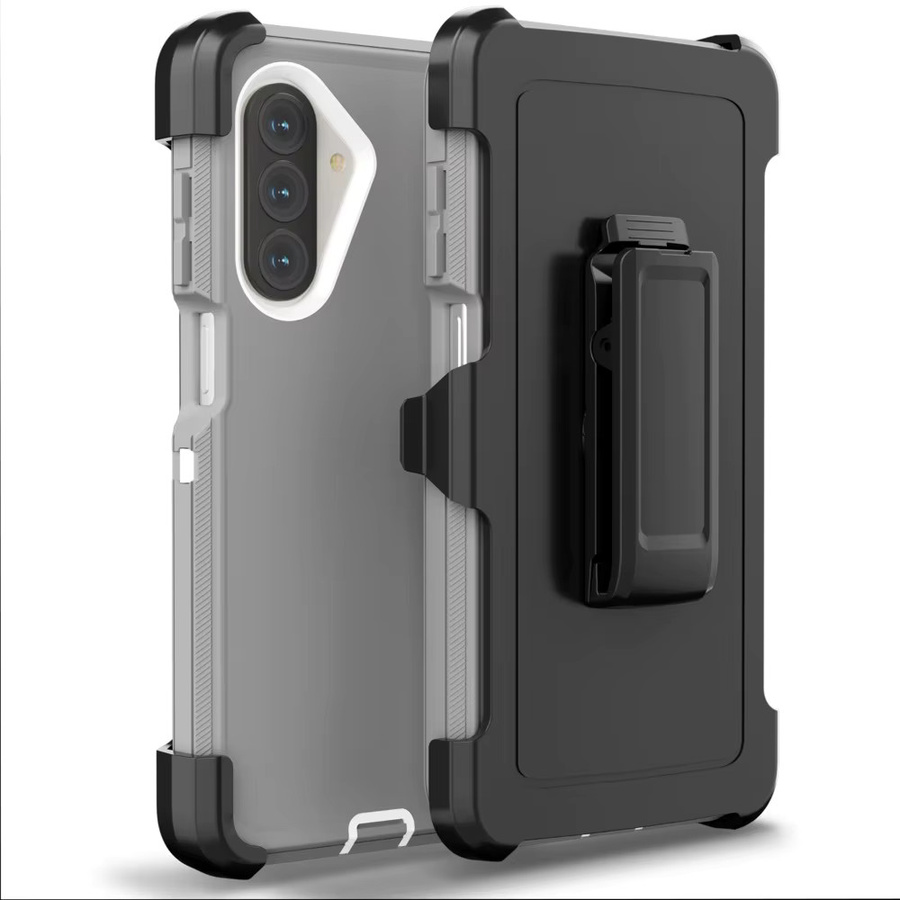Stoßfeste Armor Box Handyhülle für Samsung Galaxy A16 A26 A35 A36 A55 A56 A57 A17 A07 A37 in Schwarz und Rot mit Clip-Halterung - Bild 2