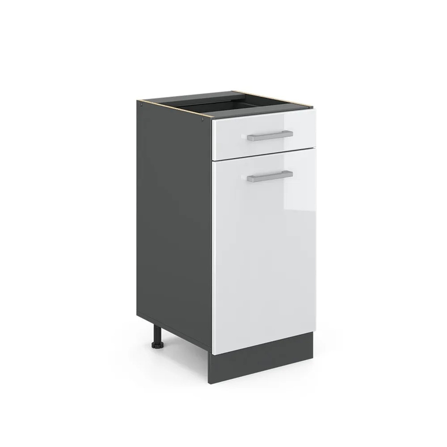 Vicco Küchenunterschrank R-Line Weiß Hochglanz Anthrazit Breite: 40 cm - Bild 2