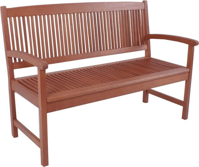 Garden Pleasure 2-Sitzer Bank Stockholm aus geöltem Eukalyptus in Braun, B/T/H: 120 x 60 x 90,5 cm - Bild 1