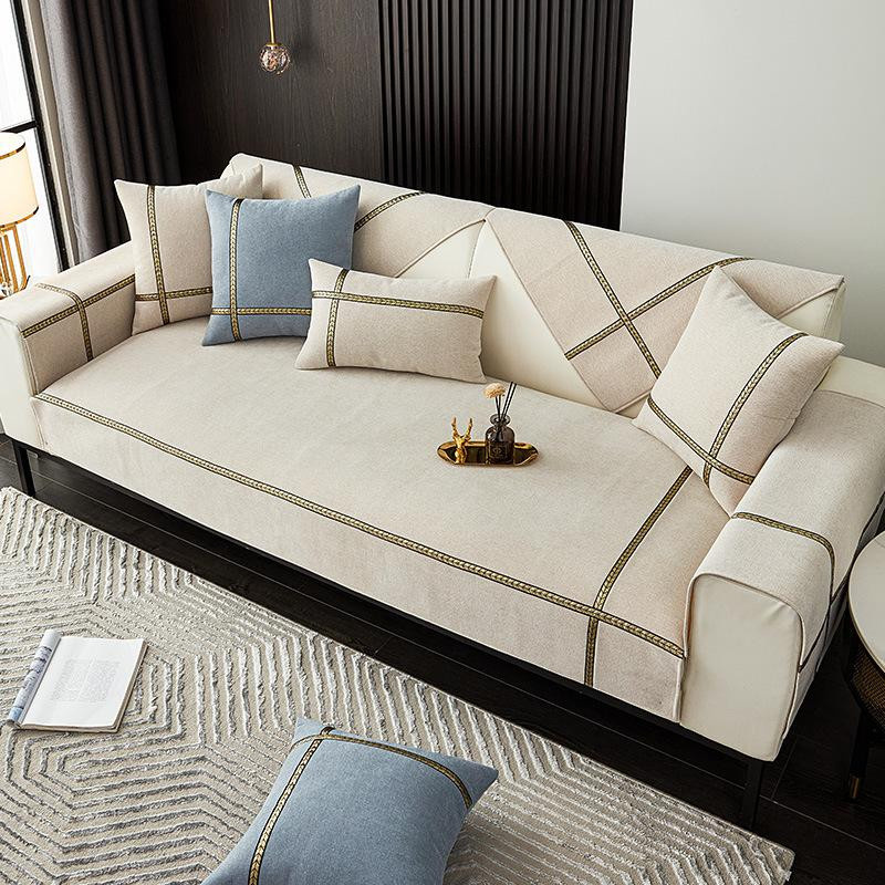 Modernes Chenille-Sofa-Kissen mit rutschfester Leder-Unterseite für dein Kombi-Sofa von Your Warm Home, B/B: 70 x 70 cm - Bild 4