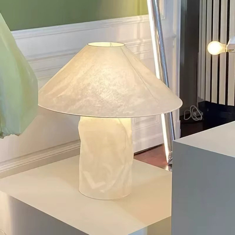 Stilvolle LED-Stehleuchte in Pilzform aus weißem Papier für dein Schlafzimmer und die Heimdekoration - Bild 1