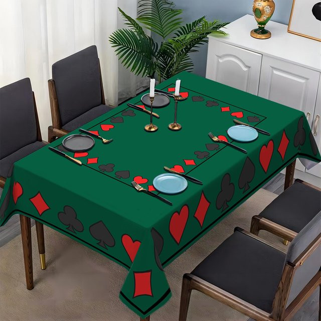 ZZN Texas Hold'Em Tischdecke mit Grafikprint, rechteckig, grün - Bild 1