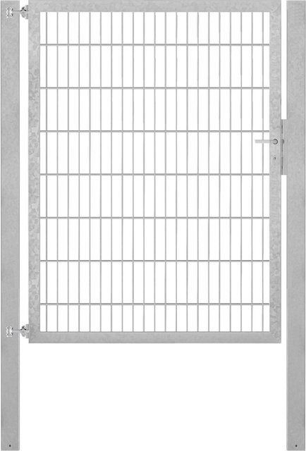 Einzeltor Flexo Plus aus feuerverzinktem Stahl mit Pfosten, Breite: 125 cm, Höhe: 160 cm, Pfosten: 80 x 80 cm - Bild 1