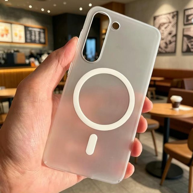 Matte magnetische Schutzhülle für Samsung Galaxy S26 S25 S24 S23 S22 Plus A57 A37 A56 A36 A26 A16 A17 A07 A06 5G mit MagSafe Wireless Cover in Weiß - Bild 1