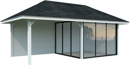 PALMAKO Pavillon Bianca aus Fichtenholz in Weiss, B/T/H: 672 x 384 x 319 cm - Bild 1
