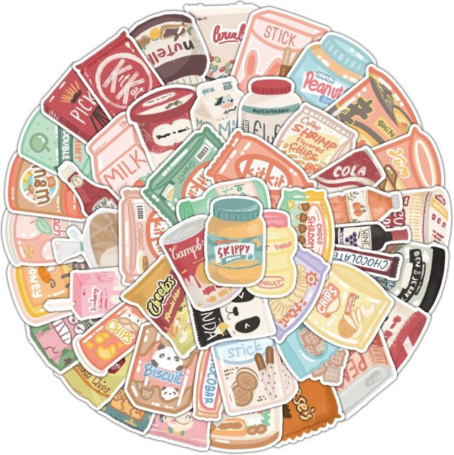 50 Stück Graffiti Sticker Set BulingBulingStickers Shop wasserfeste dekorative Aufkleber in Multicolour für Helm und Laptop - Bild 1