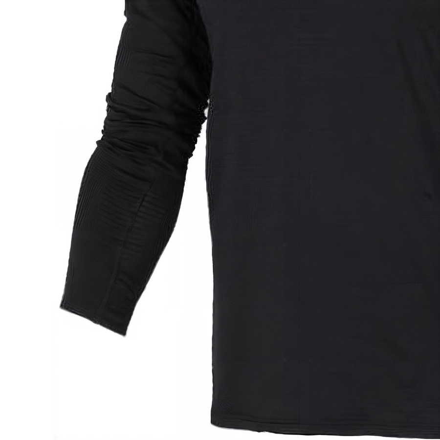 Nike Logo Print Rundhals Langarm T-Shirt, Herren, Schwarz, L - Bild 3