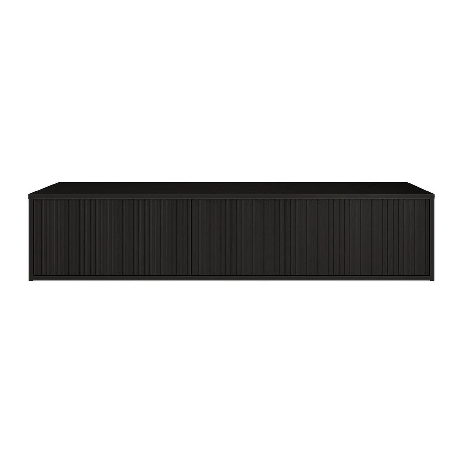 Waschbeckenunterschrank ARNEGA in Schwarz mit Rillenstruktur und mattem Finish, B: 150 cm, T: 47 cm, H: 32 cm - Bild 2