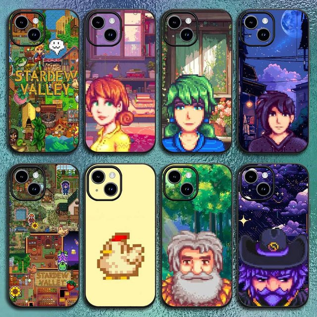 S-Stardew Valley Handyhülle für iPhone 12 bis 16 Pro Max Plus in Schwarz und Multicolour Softshell - Bild 1