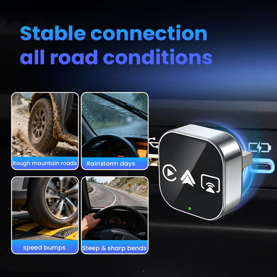CarRocket 4-in-1 Wireless CarPlay Adapter für Apple Mirror Link und Android Auto, Schwarz - Bild 3