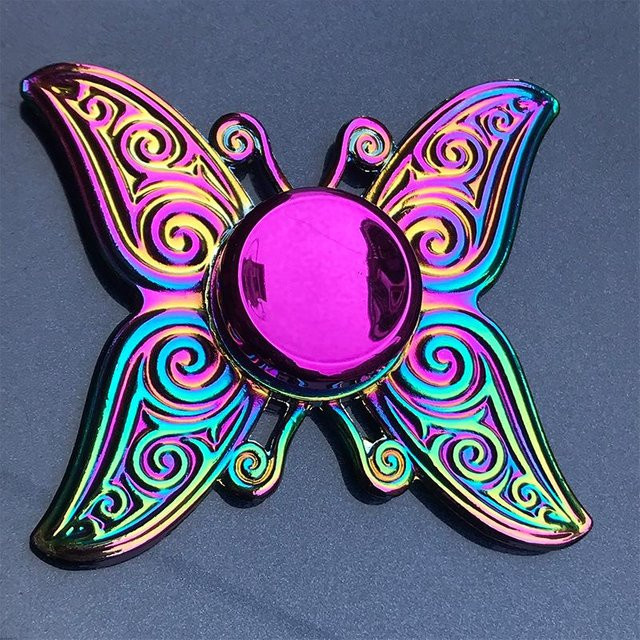 Kidsly Regenbogen-Metall-Fidget-Spinner-Spielzeug, Edelstahllager - Bild 1